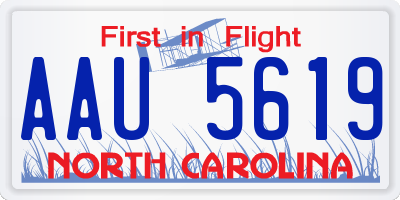 NC license plate AAU5619