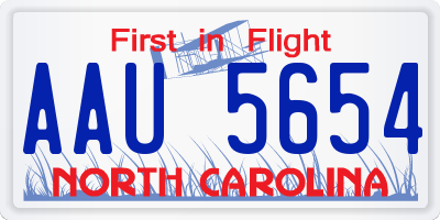 NC license plate AAU5654