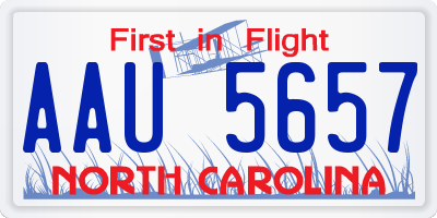 NC license plate AAU5657