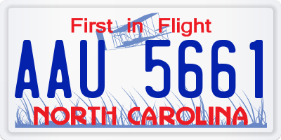 NC license plate AAU5661