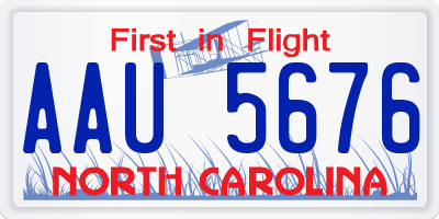 NC license plate AAU5676