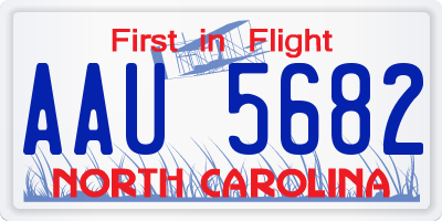 NC license plate AAU5682