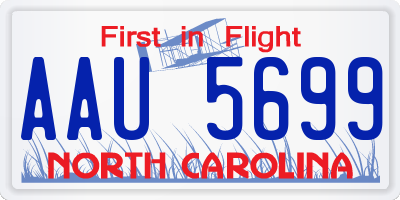 NC license plate AAU5699