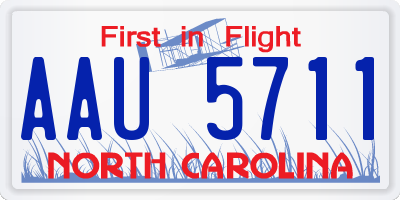 NC license plate AAU5711