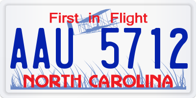 NC license plate AAU5712