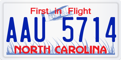 NC license plate AAU5714