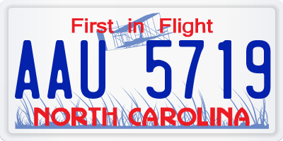 NC license plate AAU5719