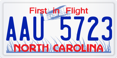 NC license plate AAU5723