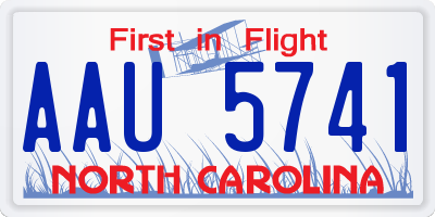 NC license plate AAU5741