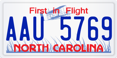 NC license plate AAU5769