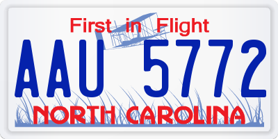 NC license plate AAU5772