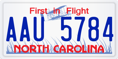 NC license plate AAU5784