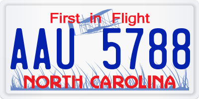 NC license plate AAU5788