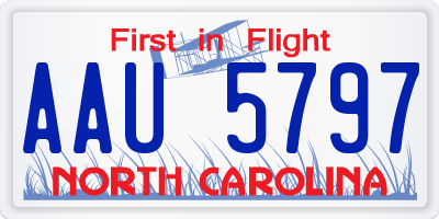 NC license plate AAU5797