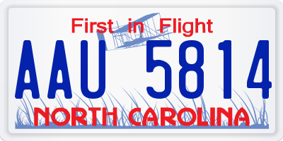 NC license plate AAU5814