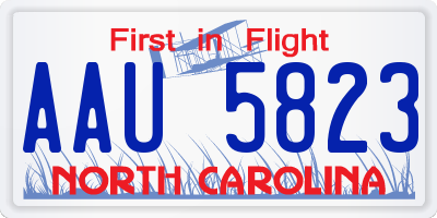 NC license plate AAU5823