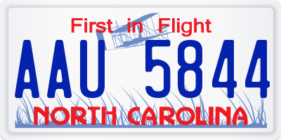 NC license plate AAU5844