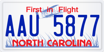 NC license plate AAU5877