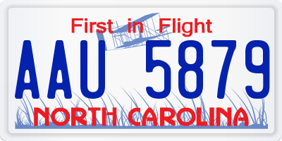 NC license plate AAU5879