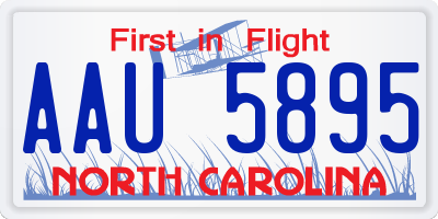 NC license plate AAU5895