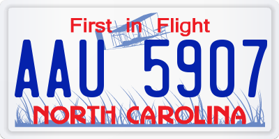 NC license plate AAU5907
