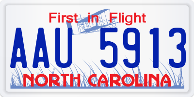 NC license plate AAU5913