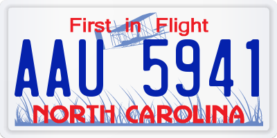NC license plate AAU5941