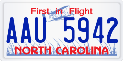 NC license plate AAU5942