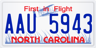 NC license plate AAU5943