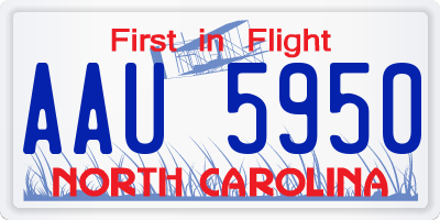 NC license plate AAU5950