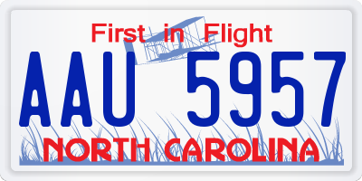 NC license plate AAU5957