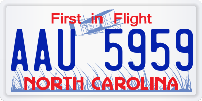 NC license plate AAU5959