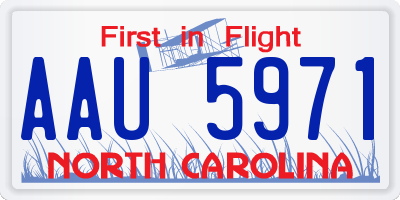 NC license plate AAU5971