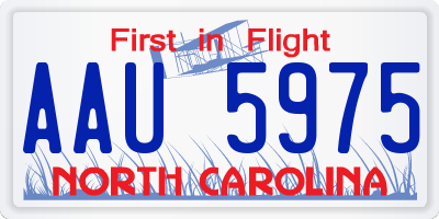 NC license plate AAU5975