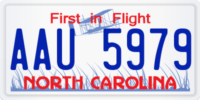 NC license plate AAU5979