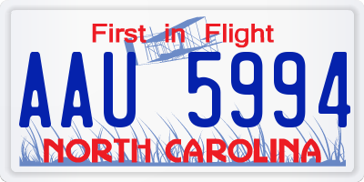 NC license plate AAU5994