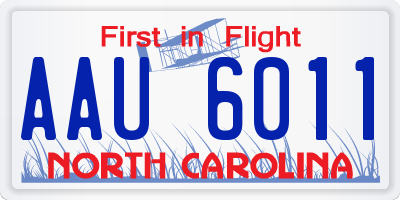 NC license plate AAU6011