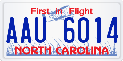 NC license plate AAU6014