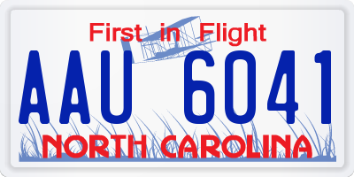 NC license plate AAU6041