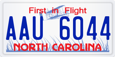 NC license plate AAU6044