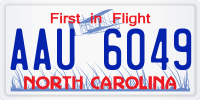 NC license plate AAU6049