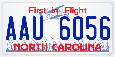 NC license plate AAU6056