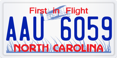 NC license plate AAU6059