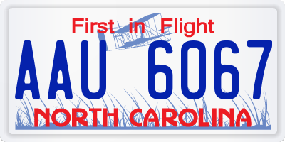 NC license plate AAU6067