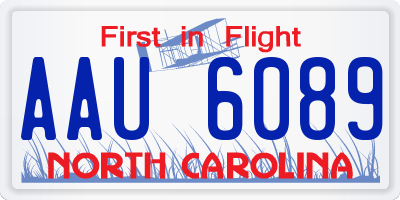 NC license plate AAU6089