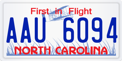 NC license plate AAU6094
