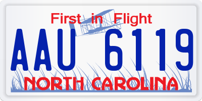 NC license plate AAU6119