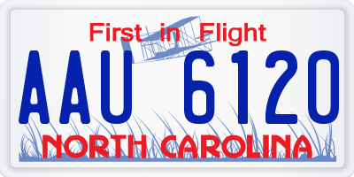 NC license plate AAU6120