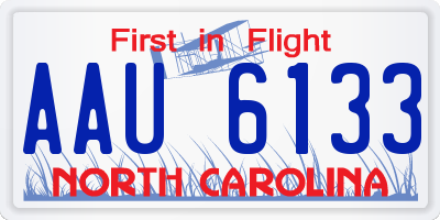 NC license plate AAU6133