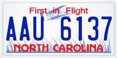 NC license plate AAU6137